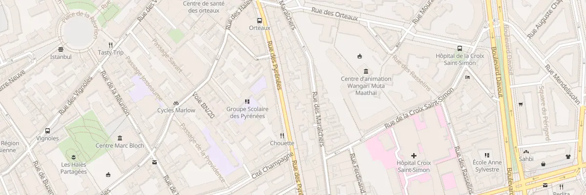 Plan du 86 Rue des Pyrénées à Paris 20e Arrondissement