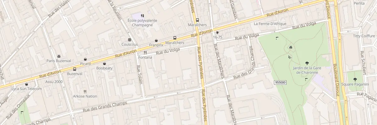 Plan du 55 Rue des Pyrénées à Paris 20e Arrondissement