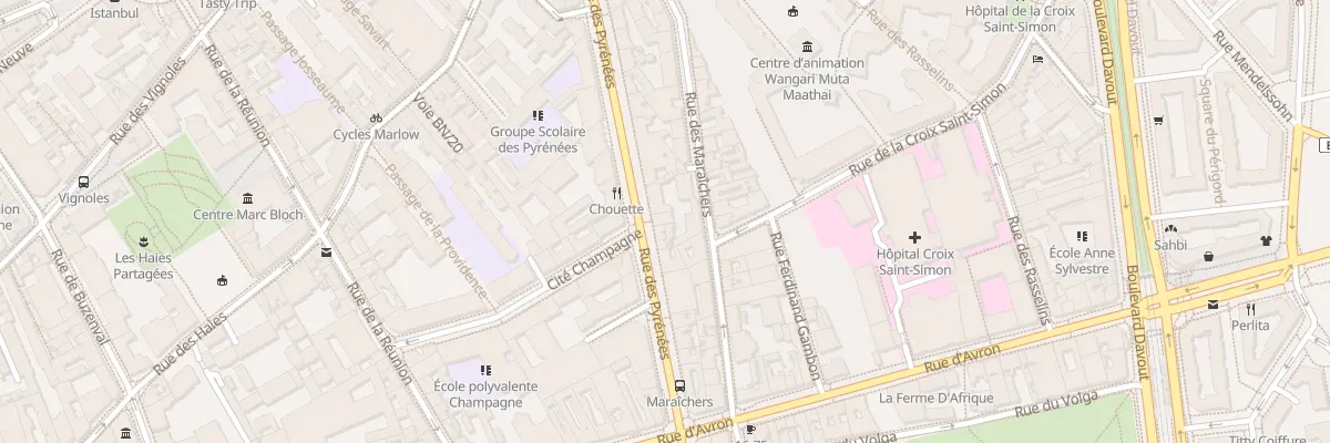 Plan du 76 Rue des Pyrénées à Paris 20e Arrondissement