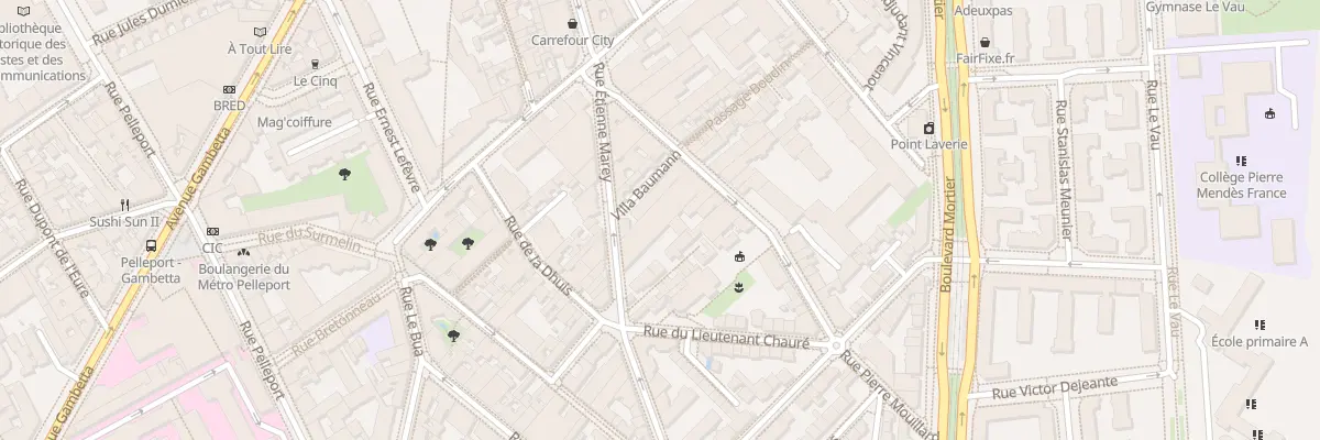 Plan du 29 Rue Alphonse Penaud à Paris 20e Arrondissement
