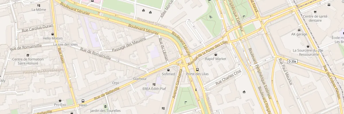 Plan du 1 Bd Sérurier à Paris 19e Arrondissement