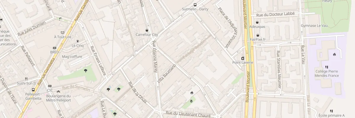 Plan du 40 Rue Alphonse Penaud à Paris 20e Arrondissement