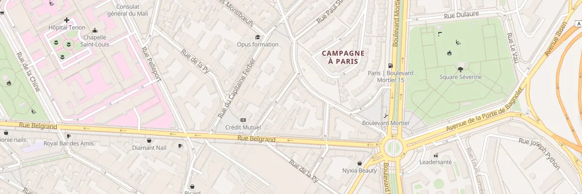 Plan du 16 Rue Émile Pierre Casel à Paris 20e Arrondissement