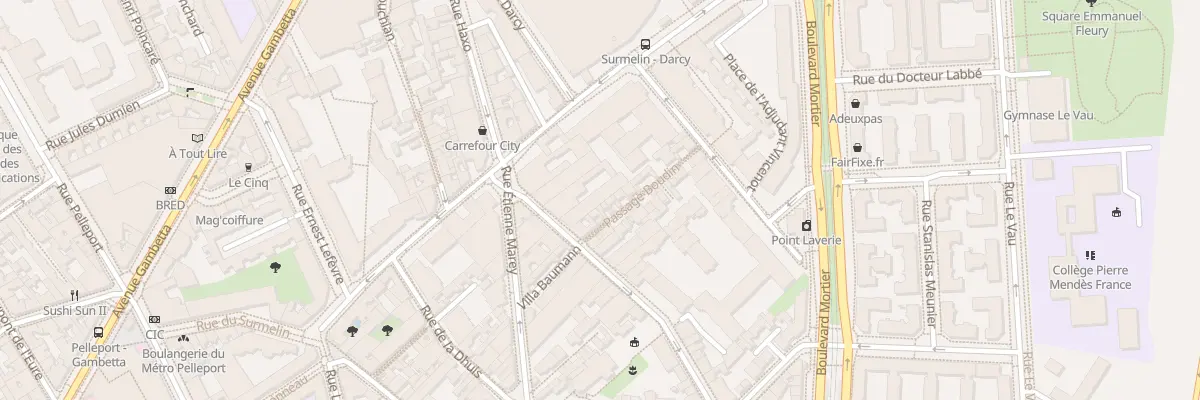 Plan du 42 Rue Alphonse Penaud à Paris 20e Arrondissement