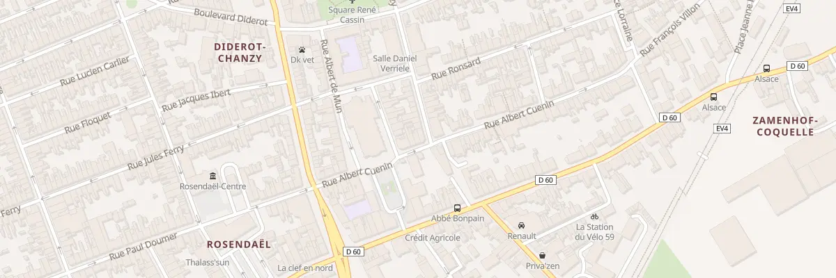 Plan du 13 Rue Albert Cuenin à Dunkerque