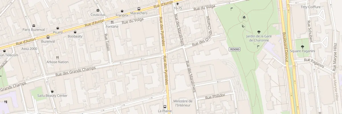 Plan du 44 Rue des Pyrénées à Paris 20e Arrondissement