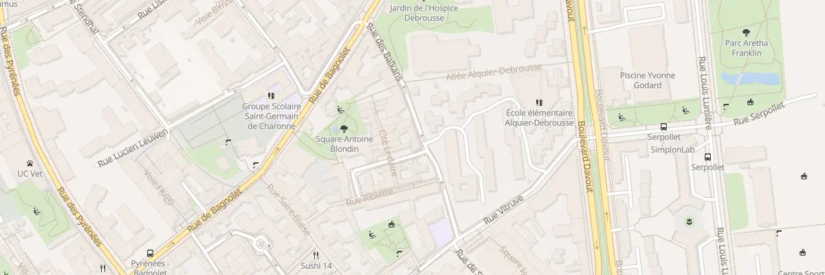 Plan du 11 Rue des Balkans à Paris 20e Arrondissement