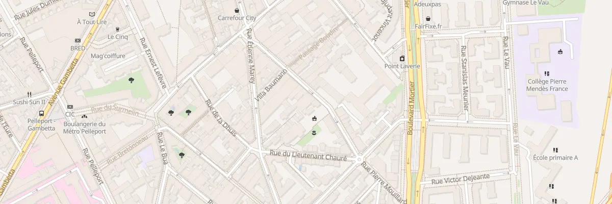 Plan du 19 Rue Alphonse Penaud à Paris 20e Arrondissement