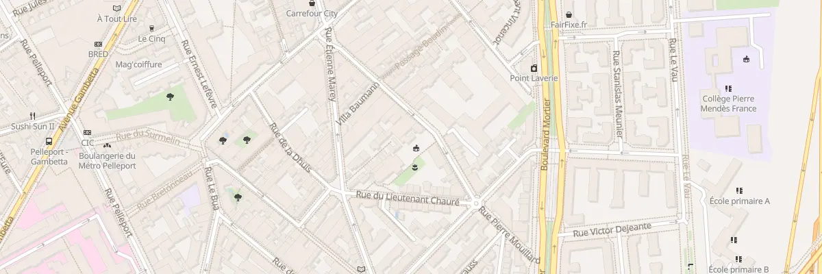 Plan du 17 Rue Alphonse Penaud à Paris 20e Arrondissement