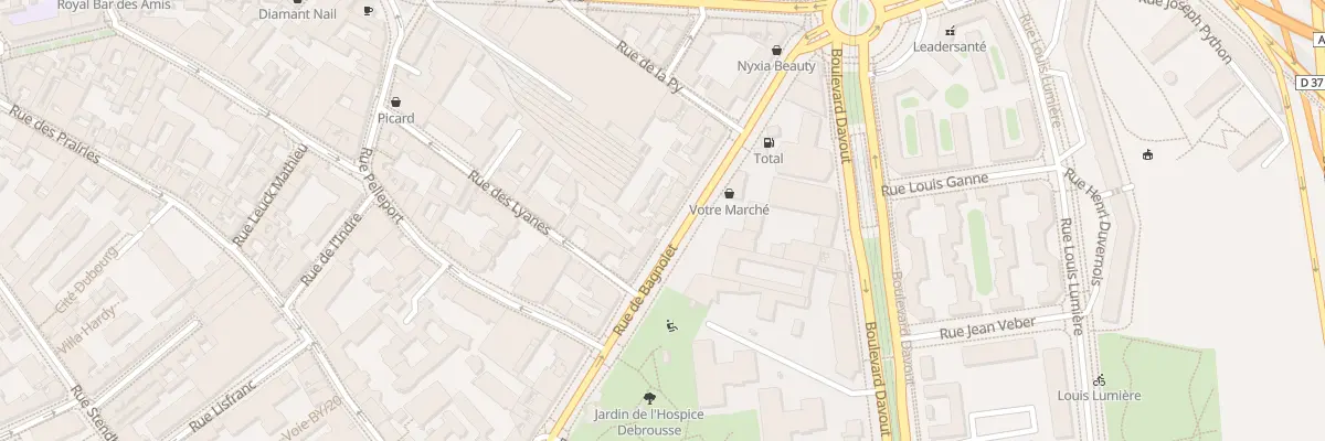 Plan du 155 Rue de Bagnolet à Paris 20e Arrondissement