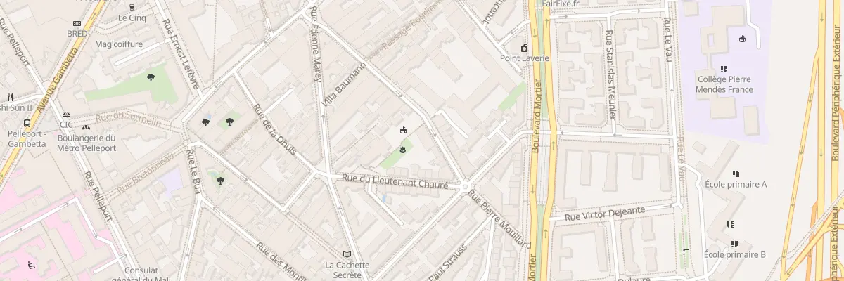 Plan du 9 Rue Alphonse Penaud à Paris 20e Arrondissement