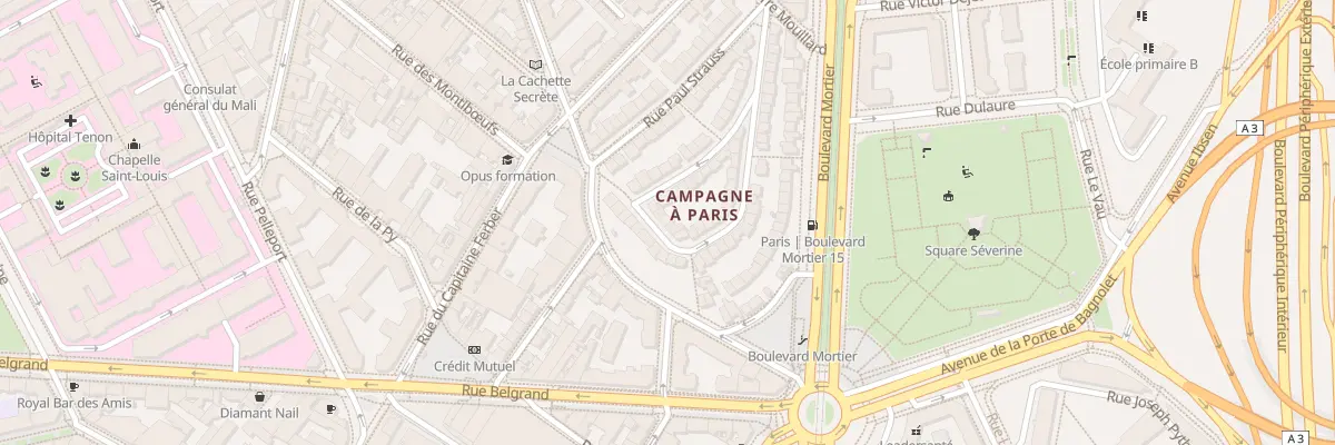 Plan du 3 Rue Irénée Blanc à Paris 20e Arrondissement