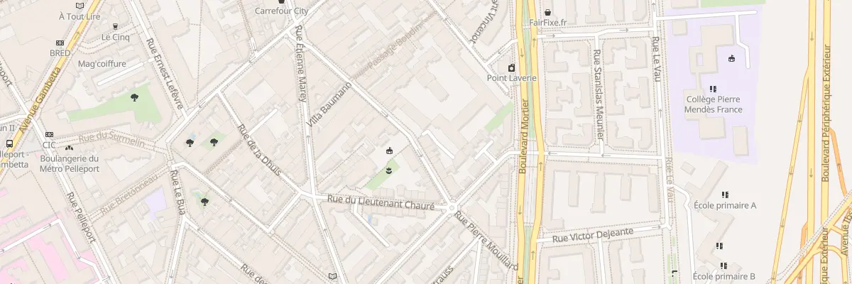 Plan du 16 Rue Alphonse Penaud à Paris 20e Arrondissement