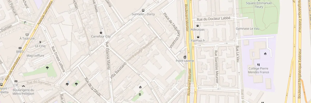 Plan du 26 Rue Alphonse Penaud à Paris 20e Arrondissement