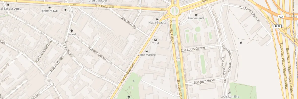 Plan du 166 Rue de Bagnolet à Paris 20e Arrondissement