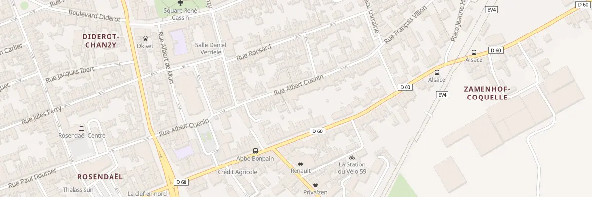 Plan du 50 Rue Albert Cuenin à Dunkerque