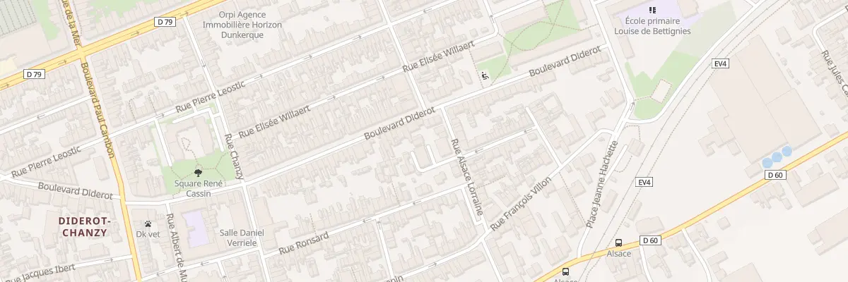 Plan du 452 Bd Diderot à Dunkerque