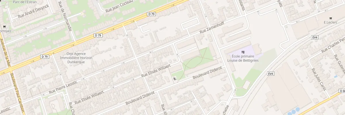 Plan du 26 Rue Zamenhof à Dunkerque