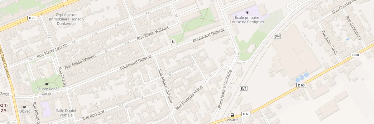 Plan du 100 Rue du Bellay à Dunkerque