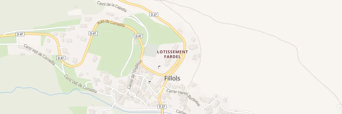 Plan du Village à Fillols