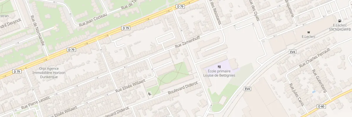 Plan du 54 Rue Zamenhof à Dunkerque