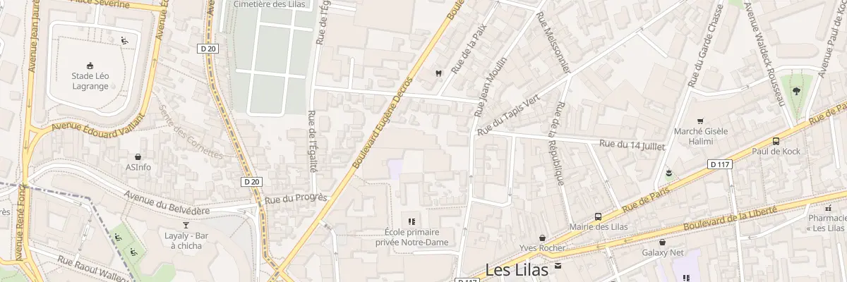 Plan du 18B Bd Eugène Decros aux Lilas