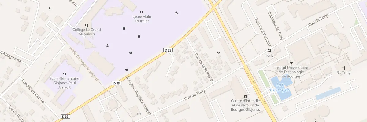 Plan du 5 All du Pont des Romains à Bourges