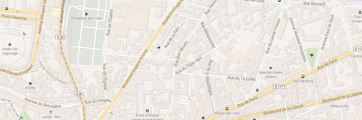 Plan du 34 Rue Jean Moulin aux Lilas