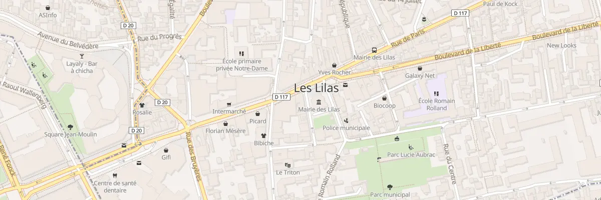 Plan du 2 Rue Georges Pompidou aux Lilas