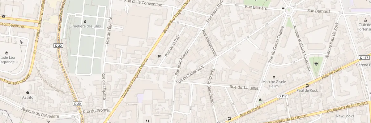 Plan du 38 Rue Jean Moulin aux Lilas