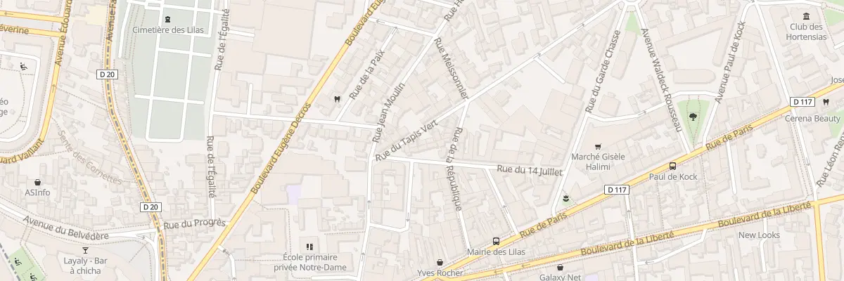 Plan du 6 Rue du Tapis Vert aux Lilas