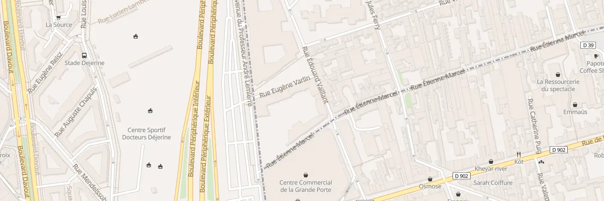 Plan du 1 Rue Eugène Varlin à Bagnolet