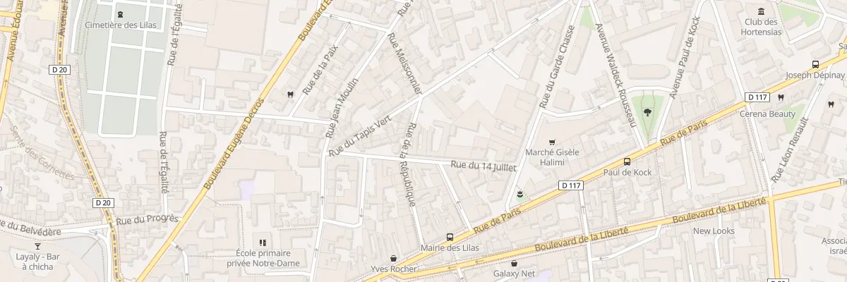 Plan du 16B Rue de la République aux Lilas