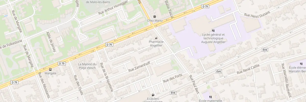 Plan du 129 Rue Zamenhof à Dunkerque