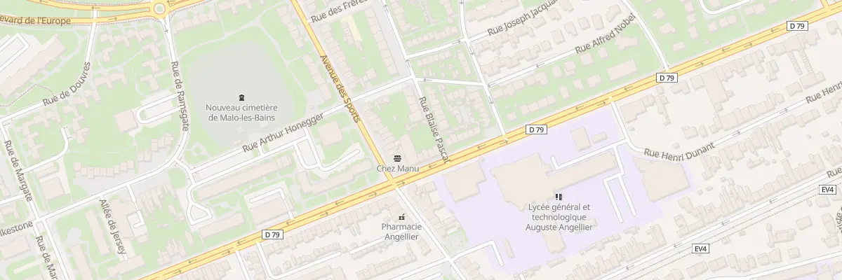 Plan du 383 Bd de la Republique Mitterran à Dunkerque