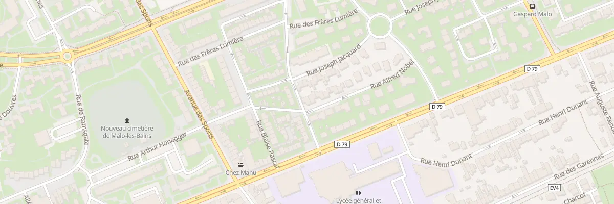 Plan du 1 Rue Alfred Nobel à Dunkerque