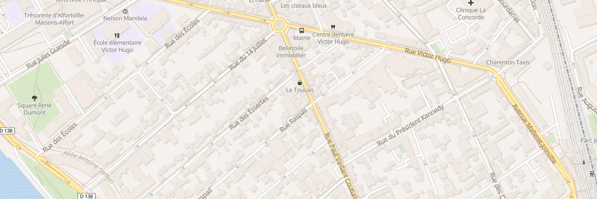 Plan du 180T Rue Vaillant Couturier à Alfortville