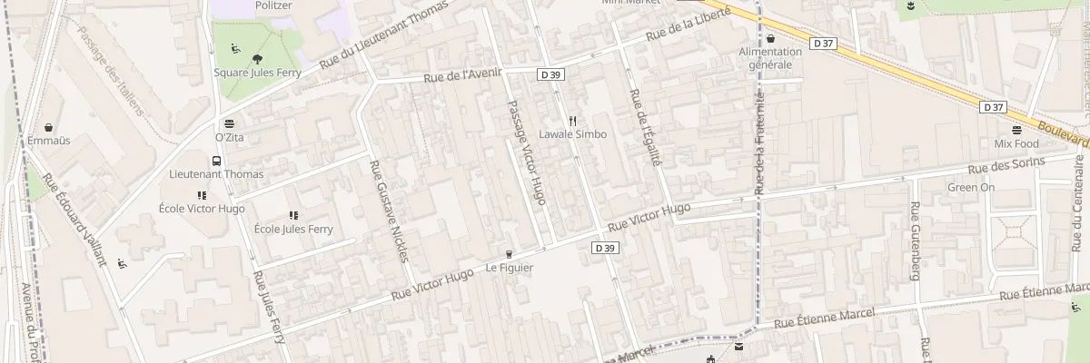 Plan du 15 Vc Pge Victor Hugo à Bagnolet