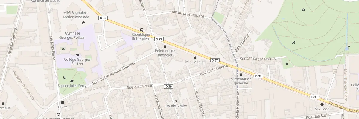 Plan du 92 Av de la République à Bagnolet
