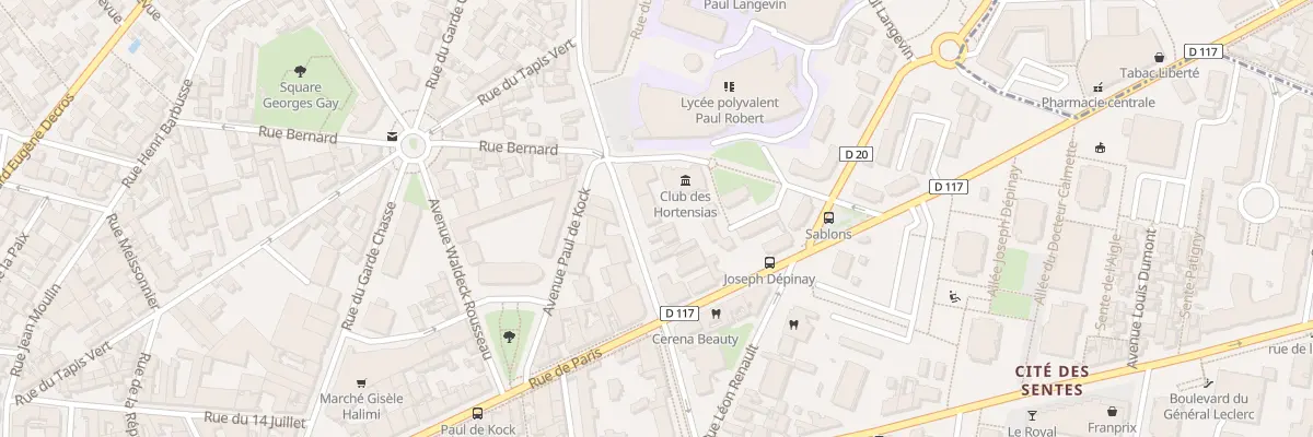 Plan du 8 Av G Clemenceau aux Lilas