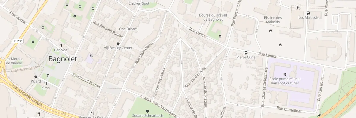 Plan du 12 Av de Bellevue à Bagnolet