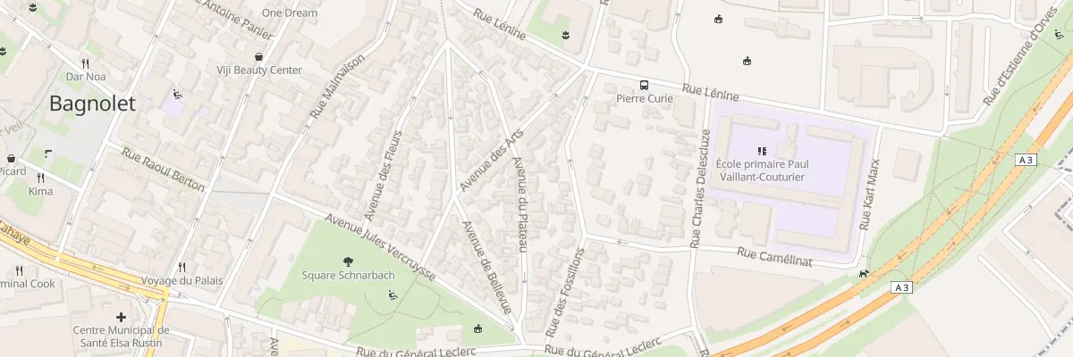 Plan du 7 Av du Plateau à Bagnolet