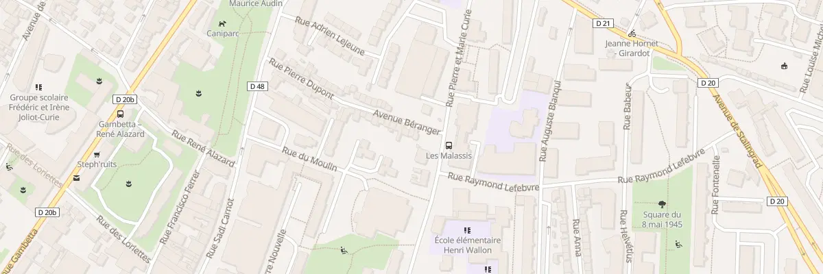 Plan du 20 Av Beranger à Bagnolet