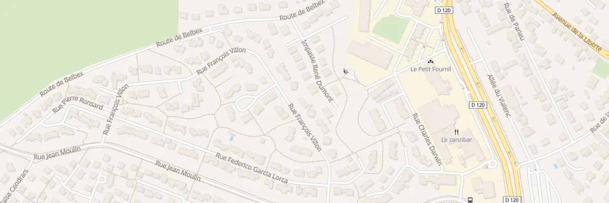 Plan du 12 Rue Francois Villon à Aurillac