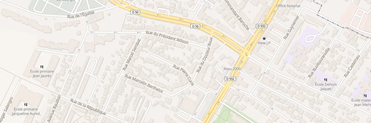 Plan du 8 Rue Pierre Curie au Bourget