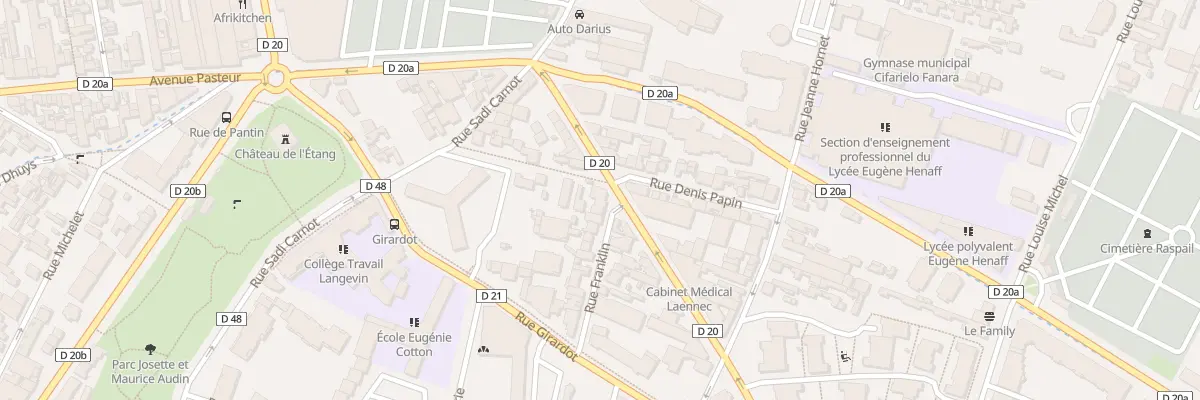 Plan du 20 Av de Stalingrad à Bagnolet