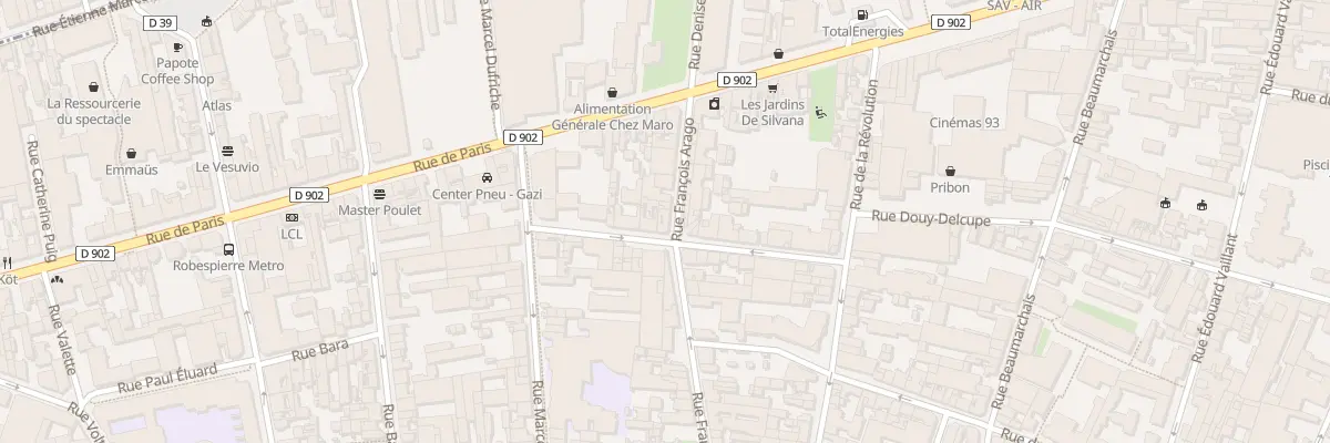Plan du 22 Rue Francois Arago à Montreuil