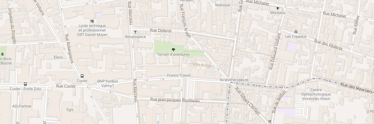 Plan du 102 Rue Francois Arago à Montreuil