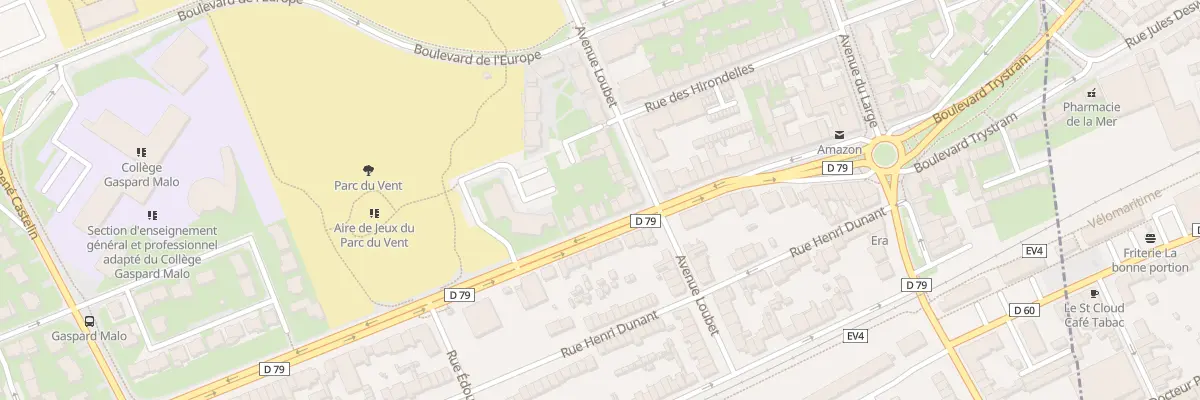 Plan du 593 Bd de la Republique Mitterran à Dunkerque