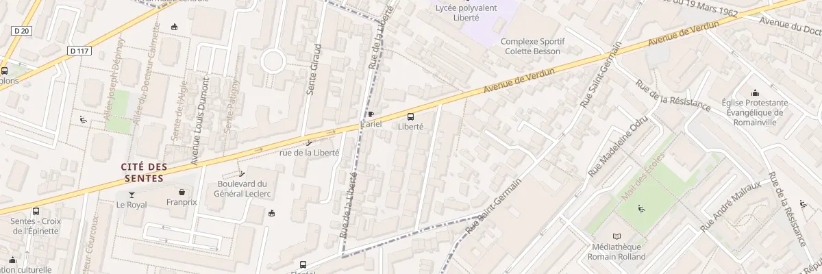 Plan du 93 Av de Verdun à Romainville